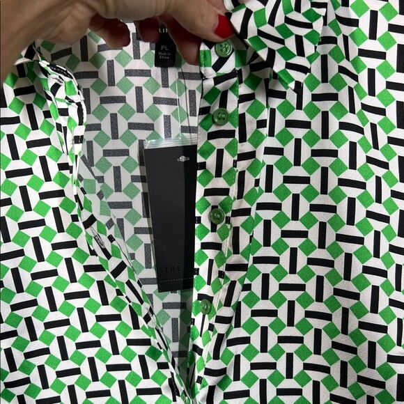 The Limited Green and White Geometric Dress - Picture 6 of 8